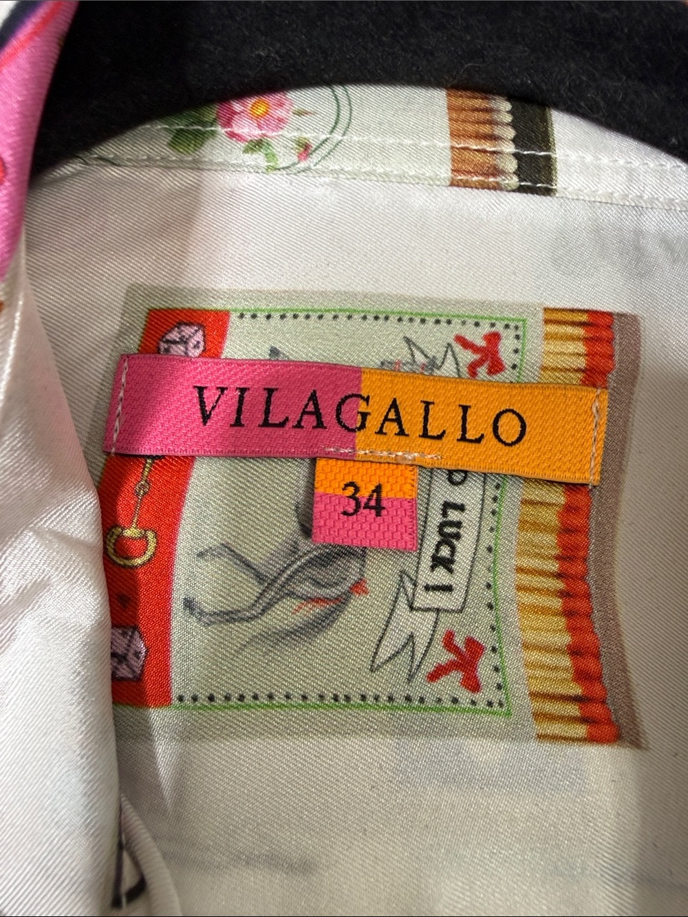 NWOT Vilagallo Elcectic White Shirt with Multicolor Matchbox Print XS/ 34 - Picture 2 of 7